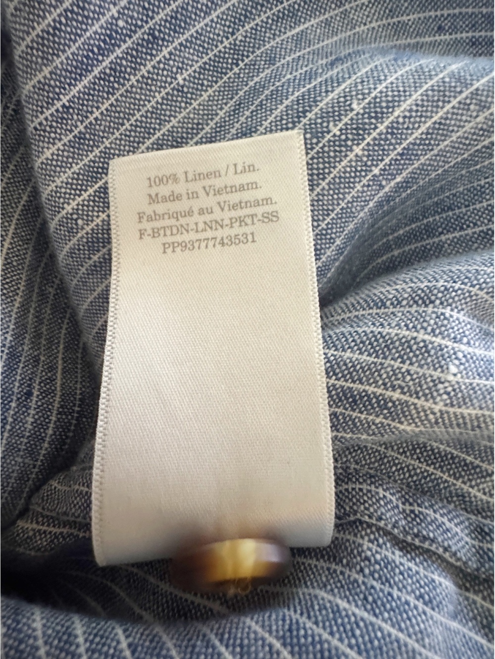 Everlane Linen Workwear Shirt | S | Blue Stripe Boxy Cropped 100% Linen - Picture 6 of 6